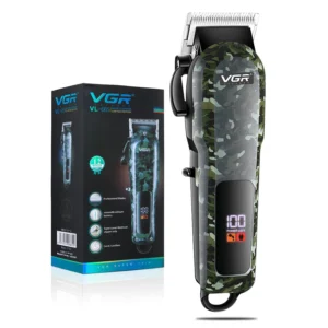 Daling RF 668 Hair Trimmer with LED Display – Corded/Cordless, Adjustable Blades, 180 Min Use, Stainless Steel